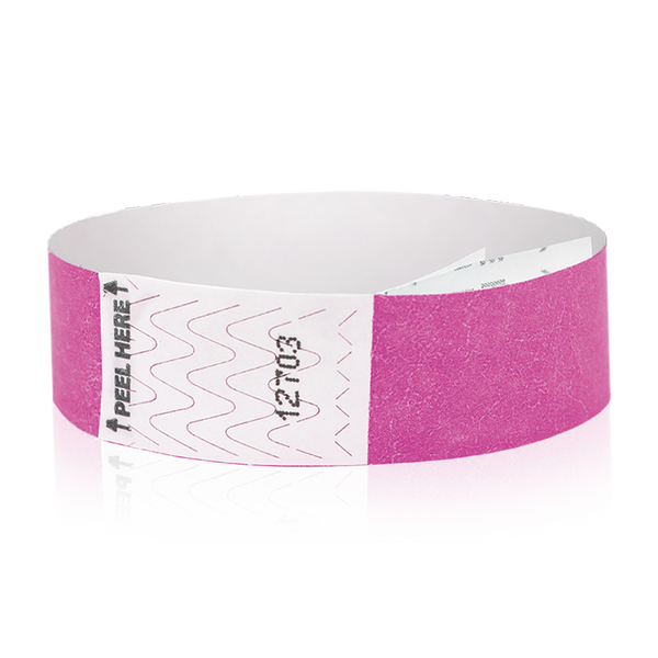 thumbnail image 2 of 200 Pack Neon Pink Tyvek Wristbands – 3/4 Inch, Paper Arm Bands, Made In USA 2 of 2