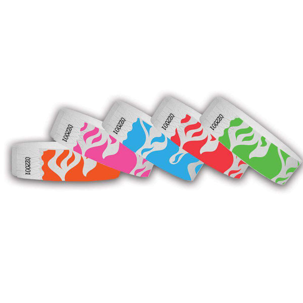 3/4" Flame Fire Design Tyvek Wristband