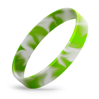 White / Lime Green Swirl
