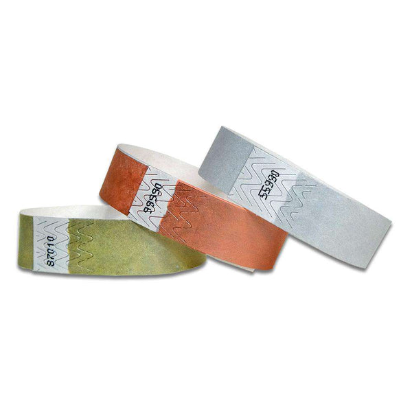 3/4" Metallic Tyvek Paper Wristbands