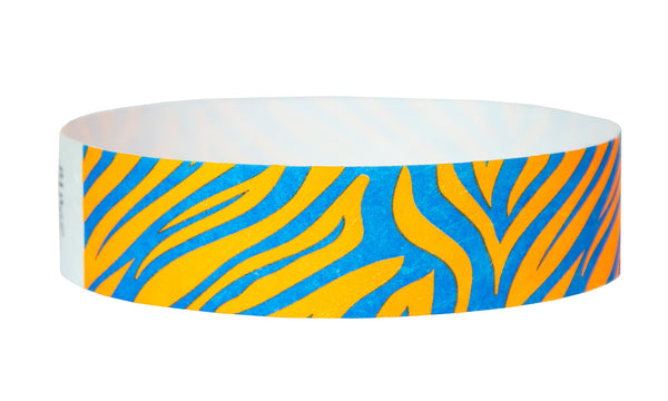 3/4" Tyvek Neon Zebra Wristbands