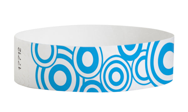 3/4" Tyvek Blue Disks Wristbands