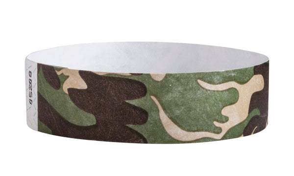 3/4" Tyvek Green Camo Wristbands