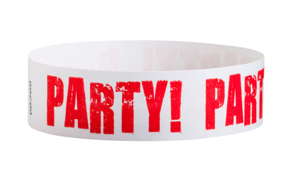 3/4" Tyvek Red Party Wristbands
