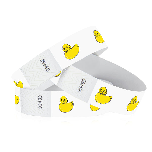3/4" Tyvek Rubber Duckies Wristbands