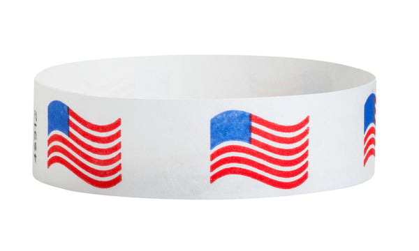 3/4" Tyvek Wavey Flags Wristbands