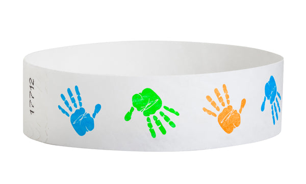 3/4" Tyvek Hands Wristbands