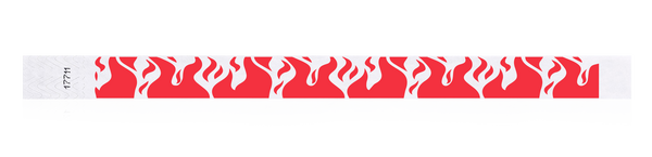 3/4" Flame Fire Design Tyvek Wristband