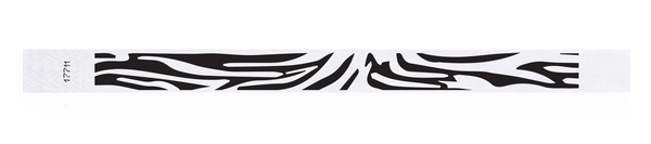 3/4" Zebra Design Tyvek Wristband