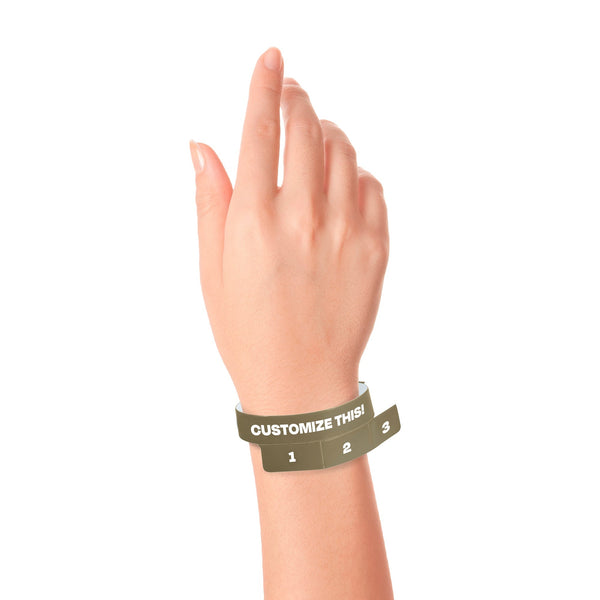 Custom Regular Cash Tag - 3 Tab Vinyl Wristbands