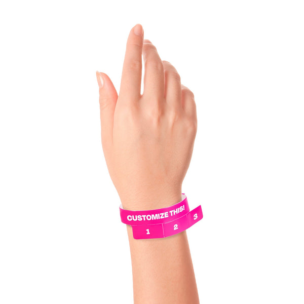 Custom Regular Cash Tag - 3 Tab Vinyl Wristbands