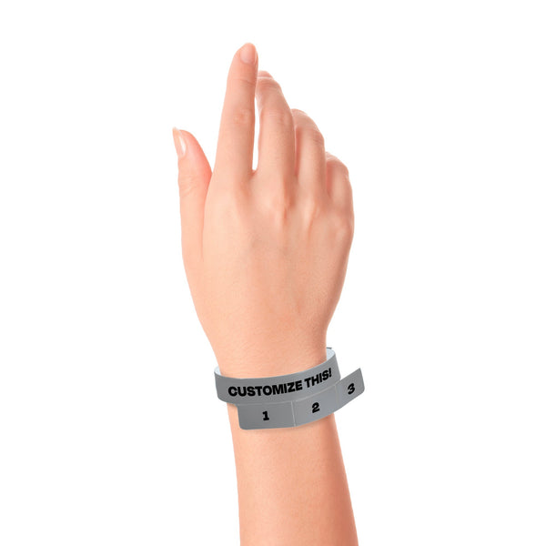 Custom Regular Cash Tag - 3 Tab Vinyl Wristbands