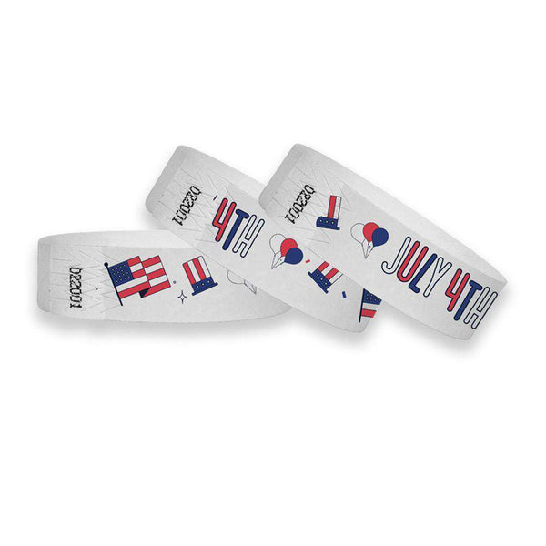 3/4" 4th of July Wristbands Full Color Wristbands