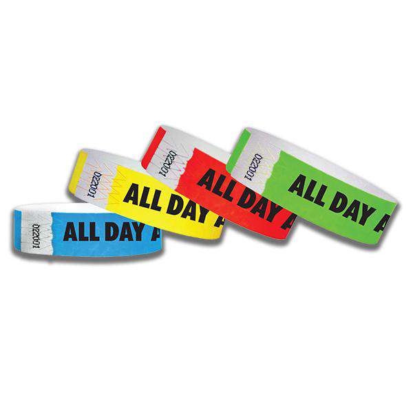3/4" All Day Tyvek Wristbands