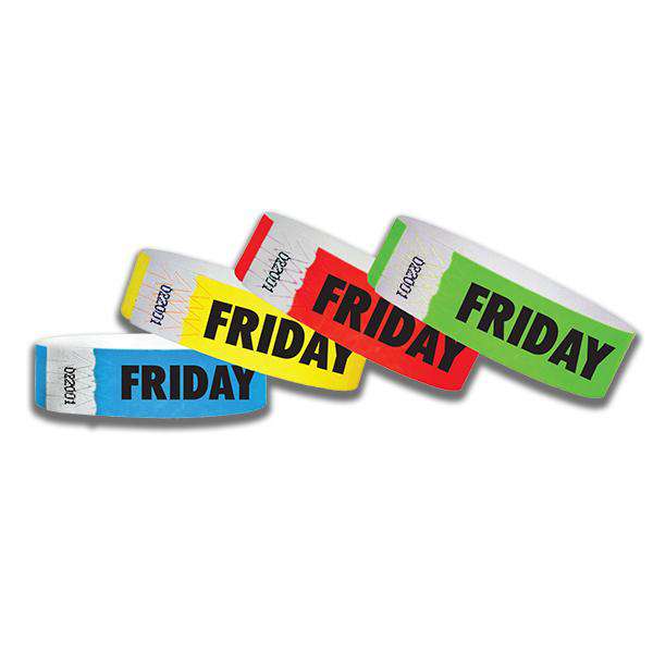3/4" Friday Only Tyvek Wristbands