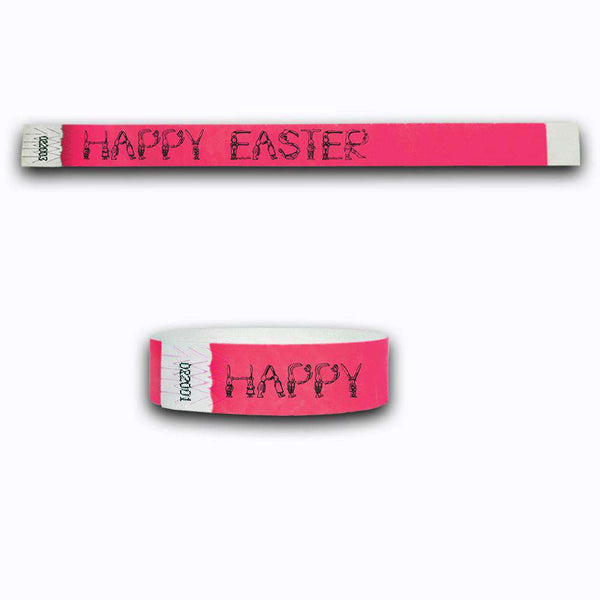 3/4" Happy Easter Tyvek Wristbands